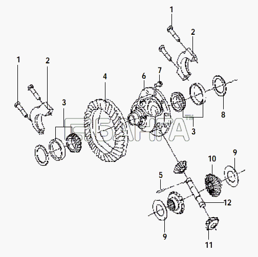 Great Wall GW-Sailor Схема FRONT AXLE DIFFERENTIAL ASSEMBLY-46
