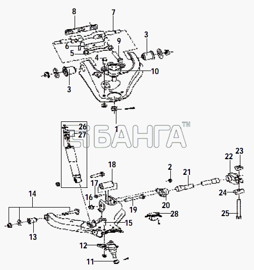 Great Wall GW-Sailor Схема UPPER LOWER CONTROL ARM-65 banga.ua