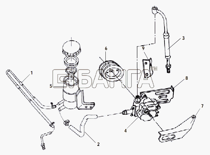 Great Wall GW-Sailor Схема POWER STEERING PIPELING-75 banga.ua