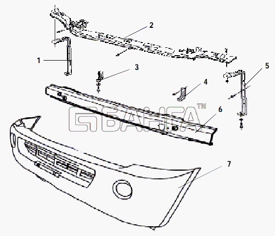 Great Wall GW-Sailor Схема FRONT BUMPER AND BRACKET ASSEMBLY-94
