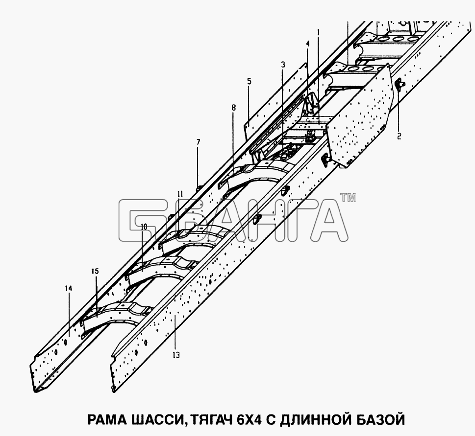 HOWO Howo Схема Рама шасси тягач 6x4 с длинной базой-161 banga.ua