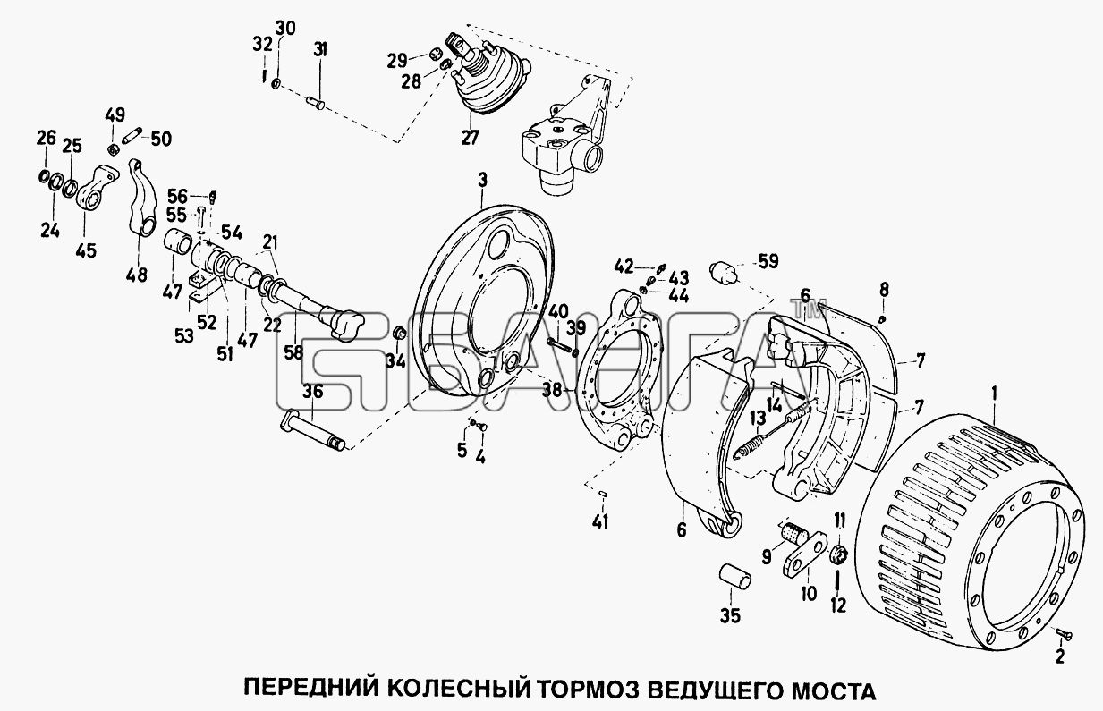 HOWO Howo Схема Передний колесный тормоз ведущего моста-202 banga.ua