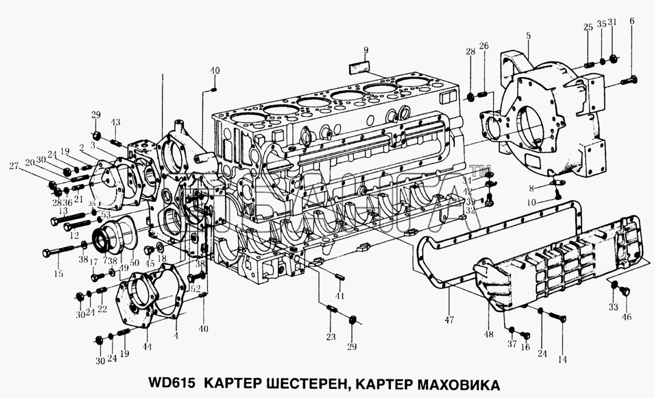 Howo HOWO Картер шестерен картер маховика-7 Схема HOWO Howo Схема Картер шестерен картер маховика-7 banga.ua