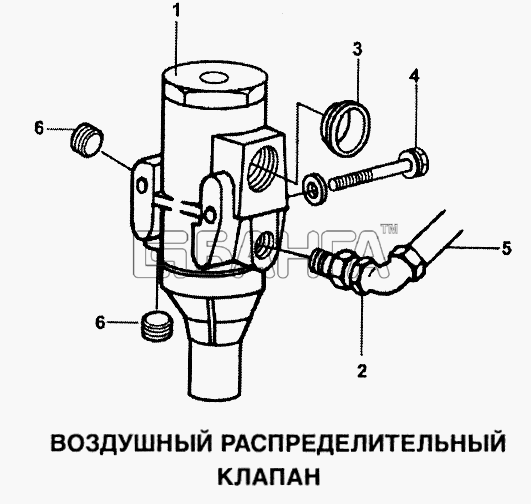 HOWO Howo Схема Воздушный распределительный клапан-109 banga.ua