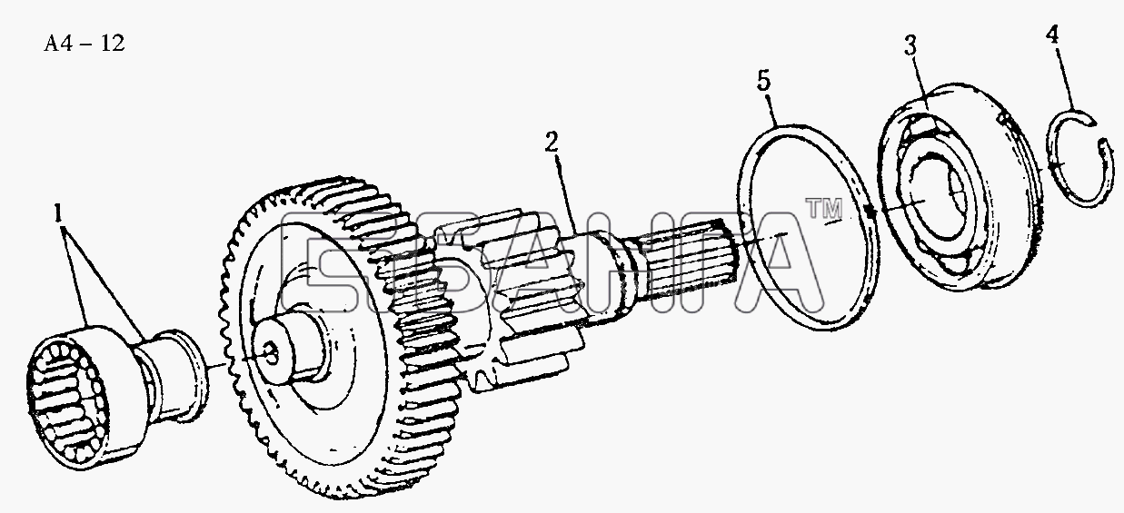 HOWO Sinotruk 6x6 Tipper (336) Схема Fuller Aux.gearbox LAYSHAFT