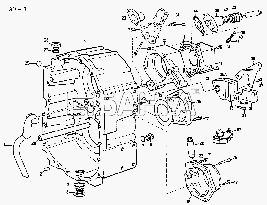 HOWO Sinotruk 4x2 Tractor (371) Схема HOUSING FOR VG1200 TRANSFER CASE