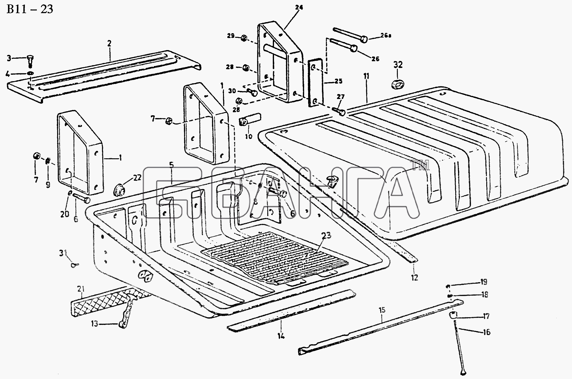 HOWO Sinotruck (полный) Схема BATTERY BOX (B11-23)Electrical