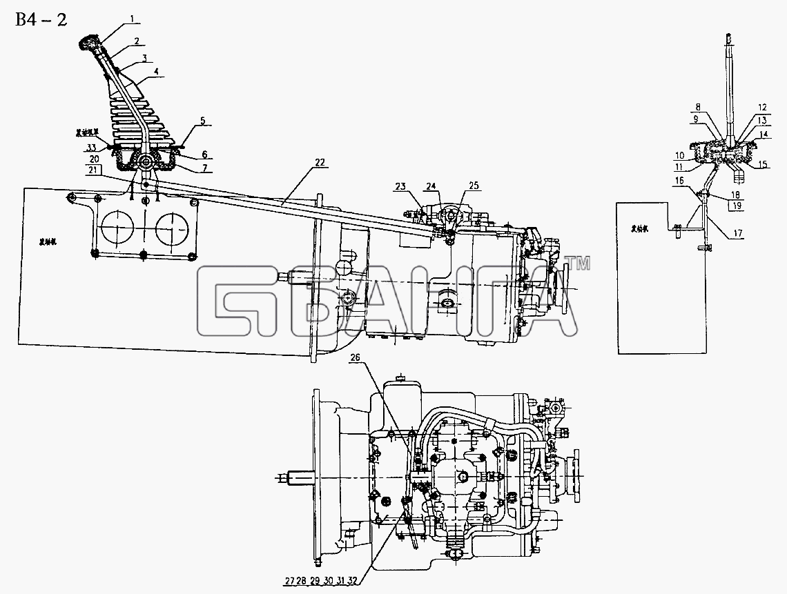 HOWO Sinotruck (полный) Схема FULLER GEAR-CHANGE SYSTEM (B4-2)-210