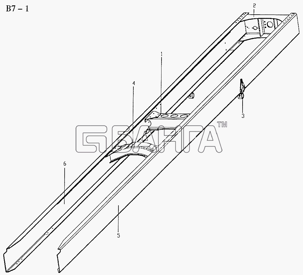 HOWO Sinotruck (полный) Схема CHASSIS FRAME FOR 4x2 TIPPER TRUCK