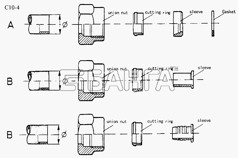 HOWO Sinotruk 6x4 Tractor (371) Схема CONNECTOR FOR LINE A
