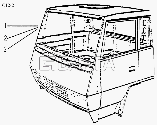 HOWO Sinotruck (полный) Схема CAB BODY SHELL (C12-2)-44 banga.ua