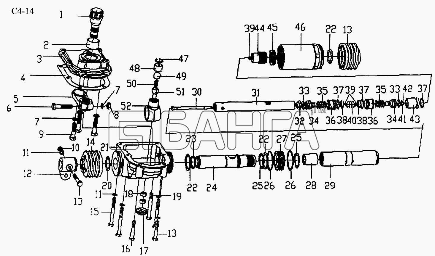 HOWO Sinotruk 6x4 Tipper (290) Схема ASSISTOR FOR SHIFTING GEAR