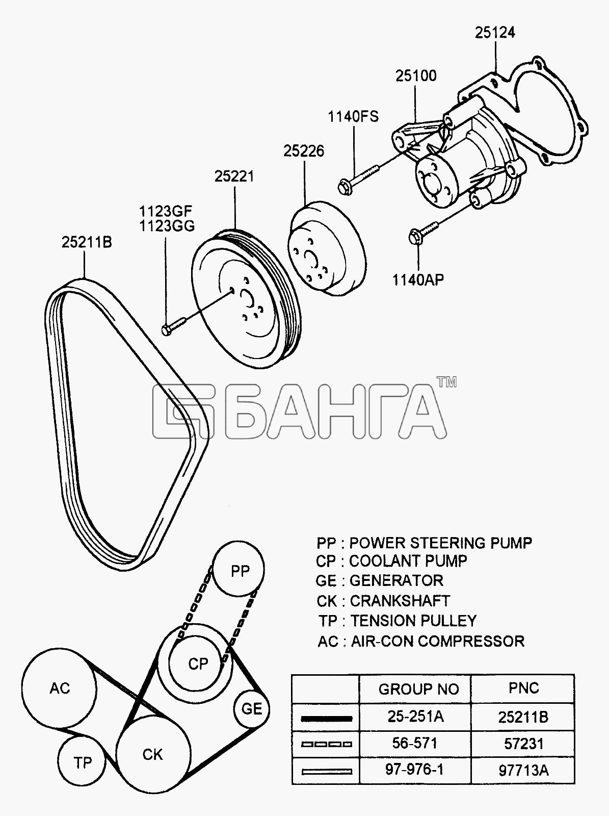 Hyundai Accent Схема COOLANT PUMP (DOHC)-129 banga.ua