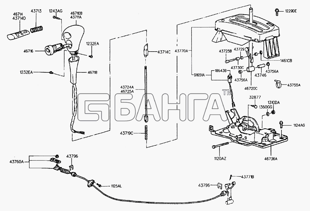 Hyundai Accent Схема SHIFT LEVER CONTROL (ATA)-152 banga.ua