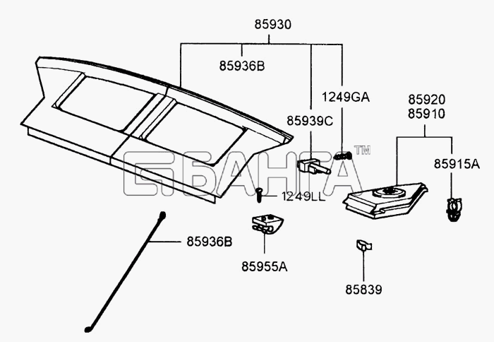 Hyundai Accent Схема COVERING SHELF-33 banga.ua