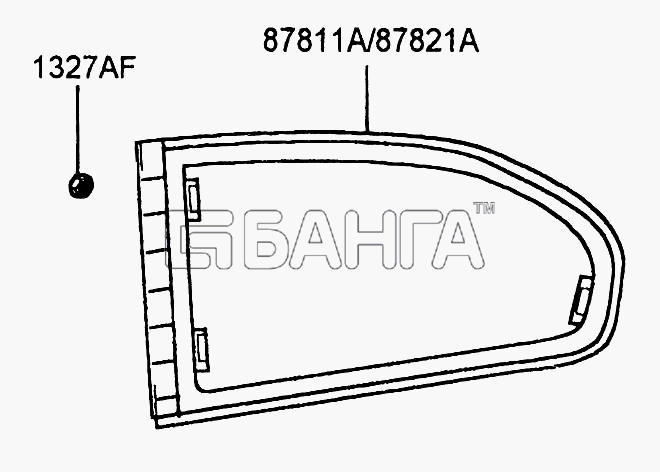 Hyundai Accent Схема QUARTER FIXED GLASS-26 banga.ua