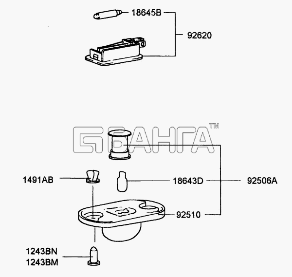 Hyundai Accent Схема LICENSE PLATE INTERIOR LAMP-219 banga.ua