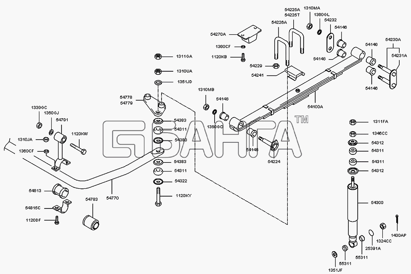 Hyundai County Схема Подвеска передняя-151 banga.ua