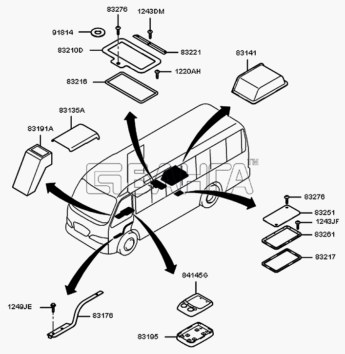 Hyundai County Схема Крышки-53 banga.ua