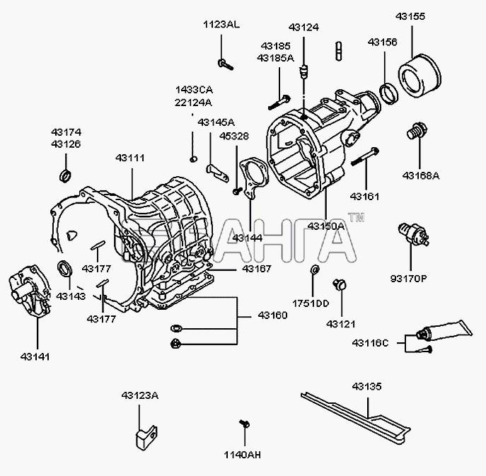 Hyundai H100 Porter Схема Картер МКП (M5ZR1)-89 banga.ua