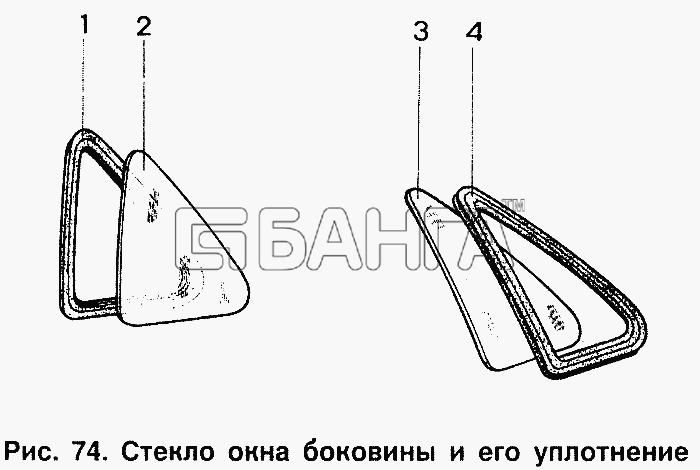 ИЖ ИЖ 2126 Схема Стекло окна боковины и его уплотнение-168 banga.ua