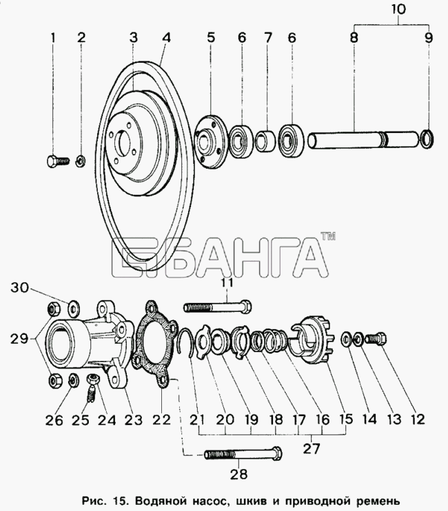 ИЖ ИЖ 2126 Схема Водяной насос шкив приводной ремень-29 banga.ua