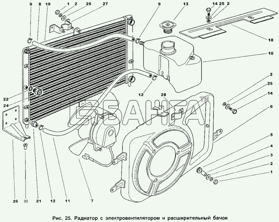 ИЖ ИЖ 2126 Схема Радиатор с электровентилятором и banga.ua