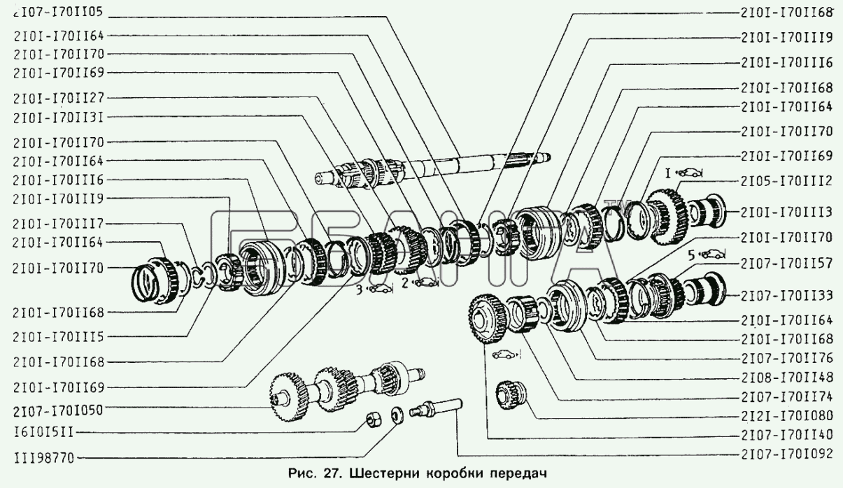 ИЖ ИЖ 2126 Схема Шестерни коробки передач-77 banga.ua