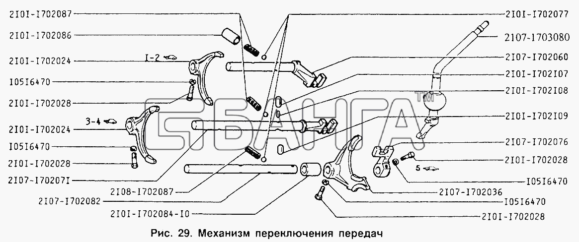 ИЖ ИЖ 2126 Схема Механизм переключения передач-79 banga.ua
