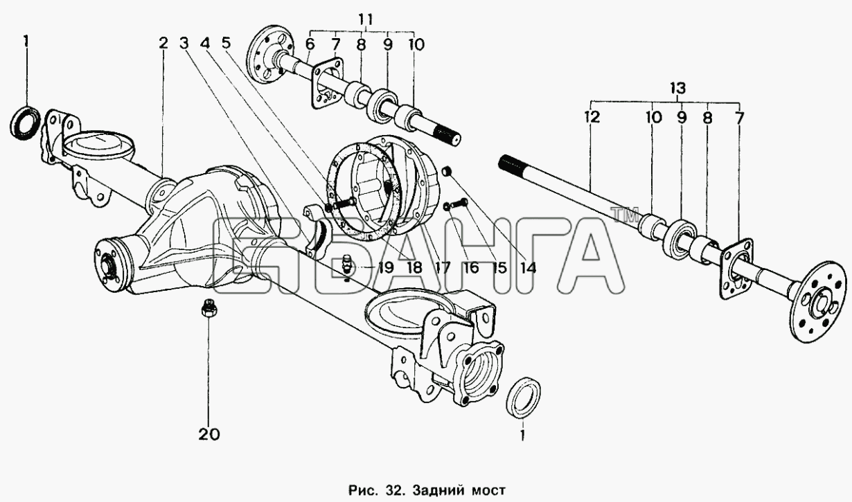 ИЖ ИЖ 2126 Схема Задний мост-100 banga.ua