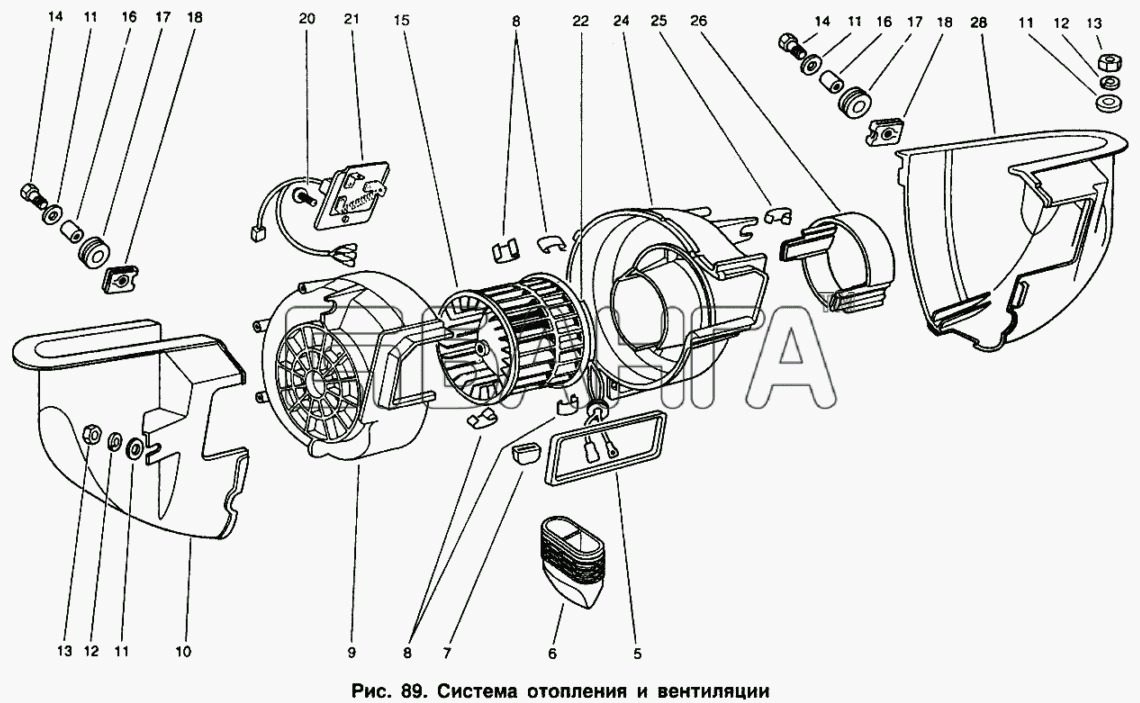 ИЖ ИЖ 2126 Схема Система отопителя и вентиляции-109 banga.ua