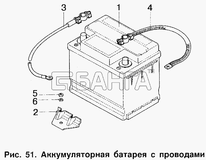 ИЖ ИЖ 2126 Схема Аккумуляторная батарея с проводами-120 banga.ua