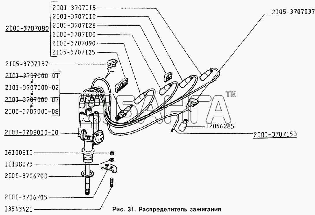 ИЖ ИЖ 2126 Схема Распределитель зажигания-122 banga.ua