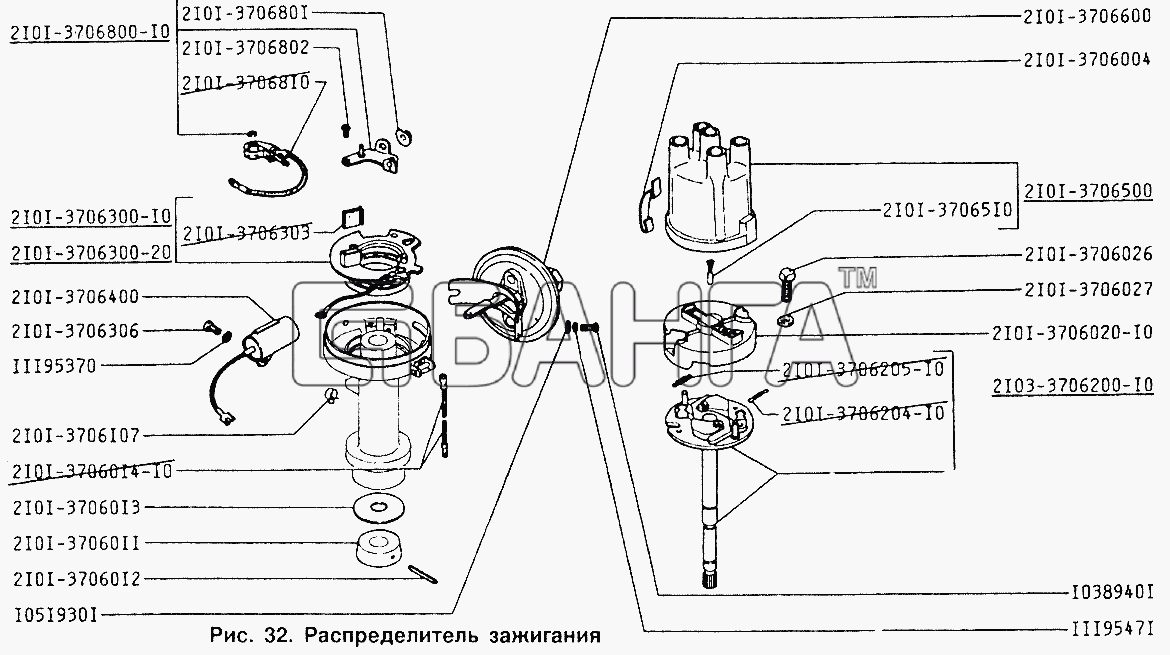 ИЖ ИЖ 2126 Схема Распределитель зажигания-123 banga.ua