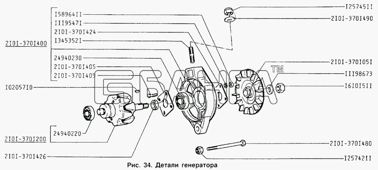 ИЖ ИЖ 2126 Схема Детали генератор-125 banga.ua
