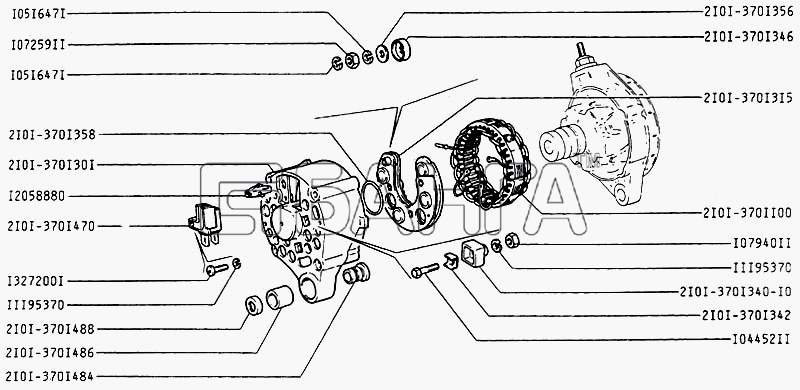 ИЖ ИЖ 2126 с двигателем ВАЗ Схема Статор с арматурой-58 banga.ua
