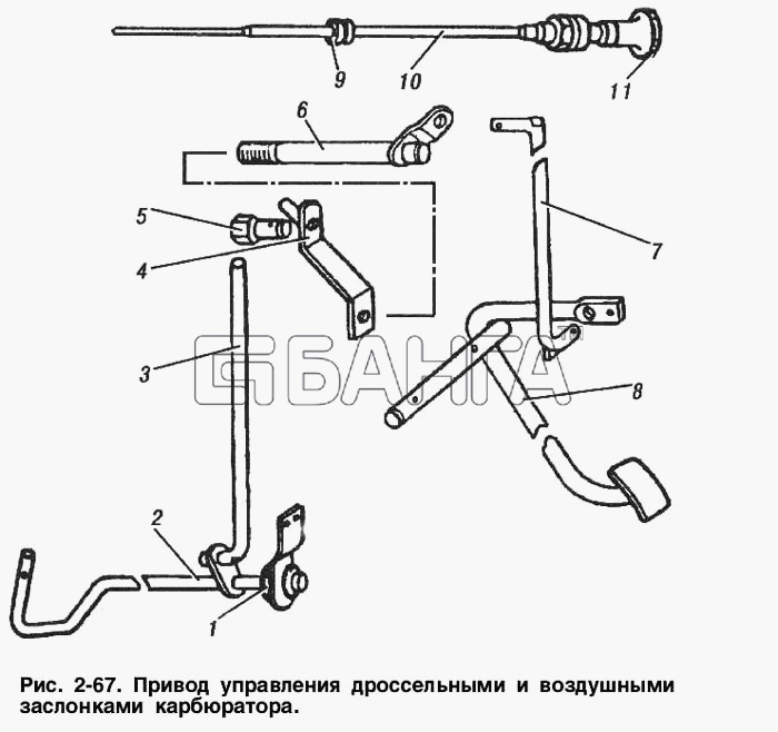 ИЖ ИЖ 2715 Схема Привод управления дроссельными и воздушными banga.ua