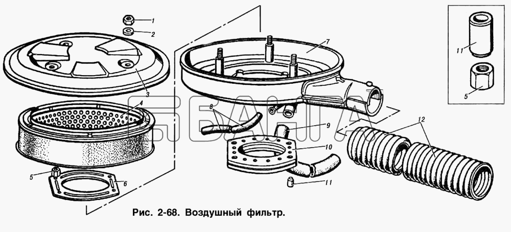 ИЖ ИЖ 2715 Схема Воздушный фильтр-68 banga.ua