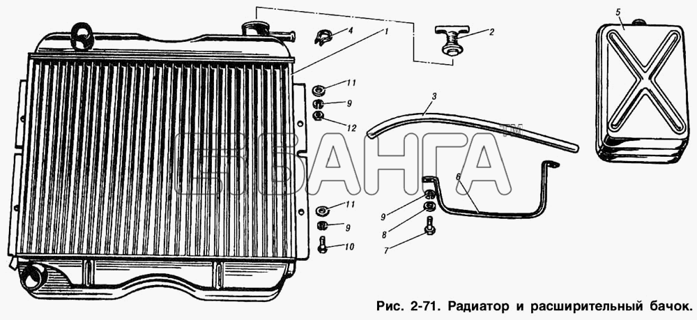 ИЖ ИЖ 2715 Схема Радиатор и расширительный бачок-73 banga.ua