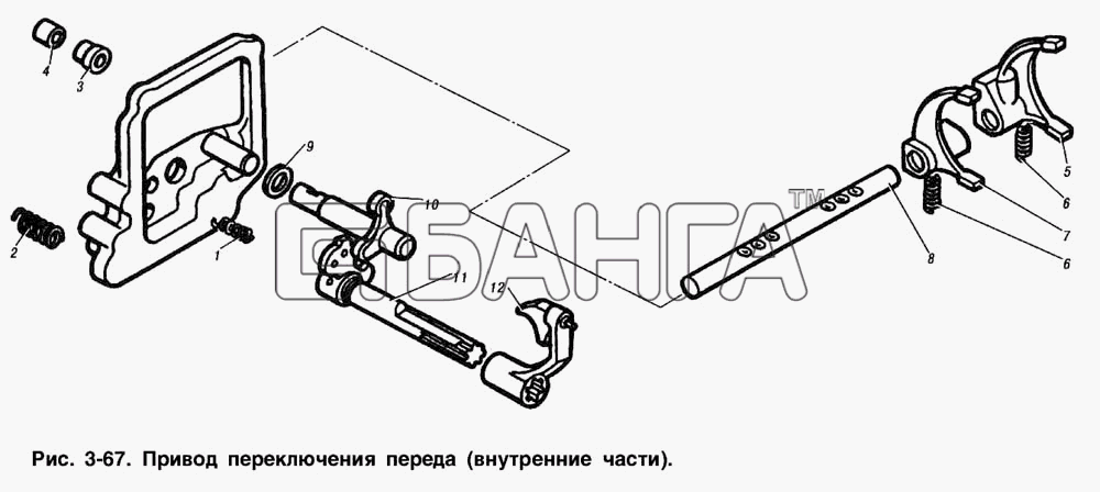 ИЖ ИЖ 2715 Схема Привод переключения передач (внутренние banga.ua