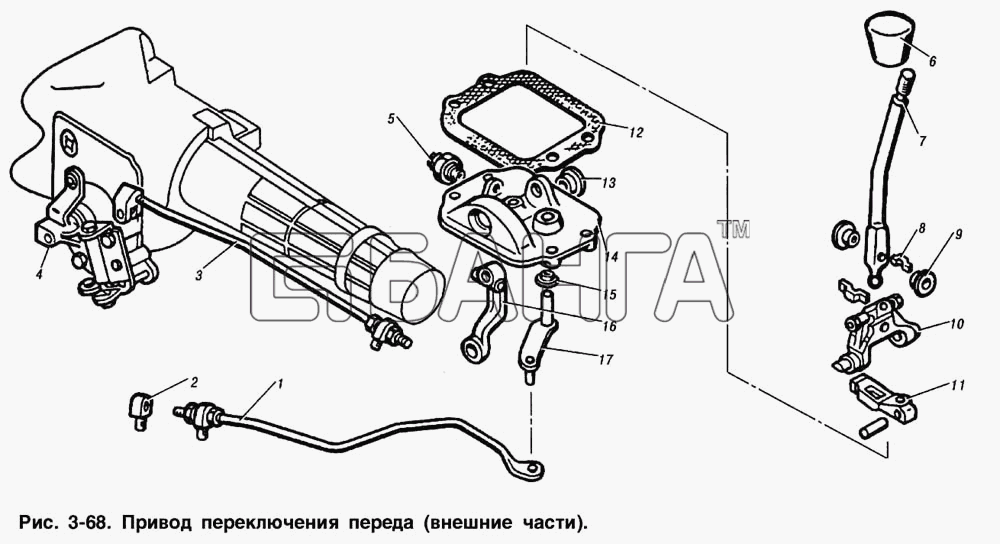 ИЖ ИЖ 2715 Схема Привод переключения передач (внешние banga.ua