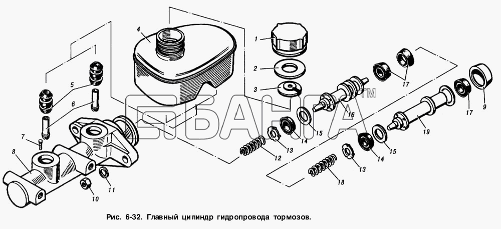 ИЖ ИЖ 2715 Схема Главный цилиндр гидропривода тормозов-119 banga.ua