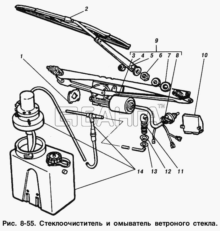 ИЖ ИЖ 2715 Схема Стеклоочиститель и омыватель ветрового banga.ua
