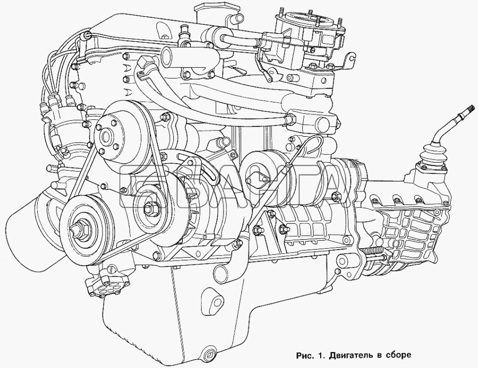 ИЖ ИЖ 2717 Схема Двигатель в сборе-4 banga.ua
