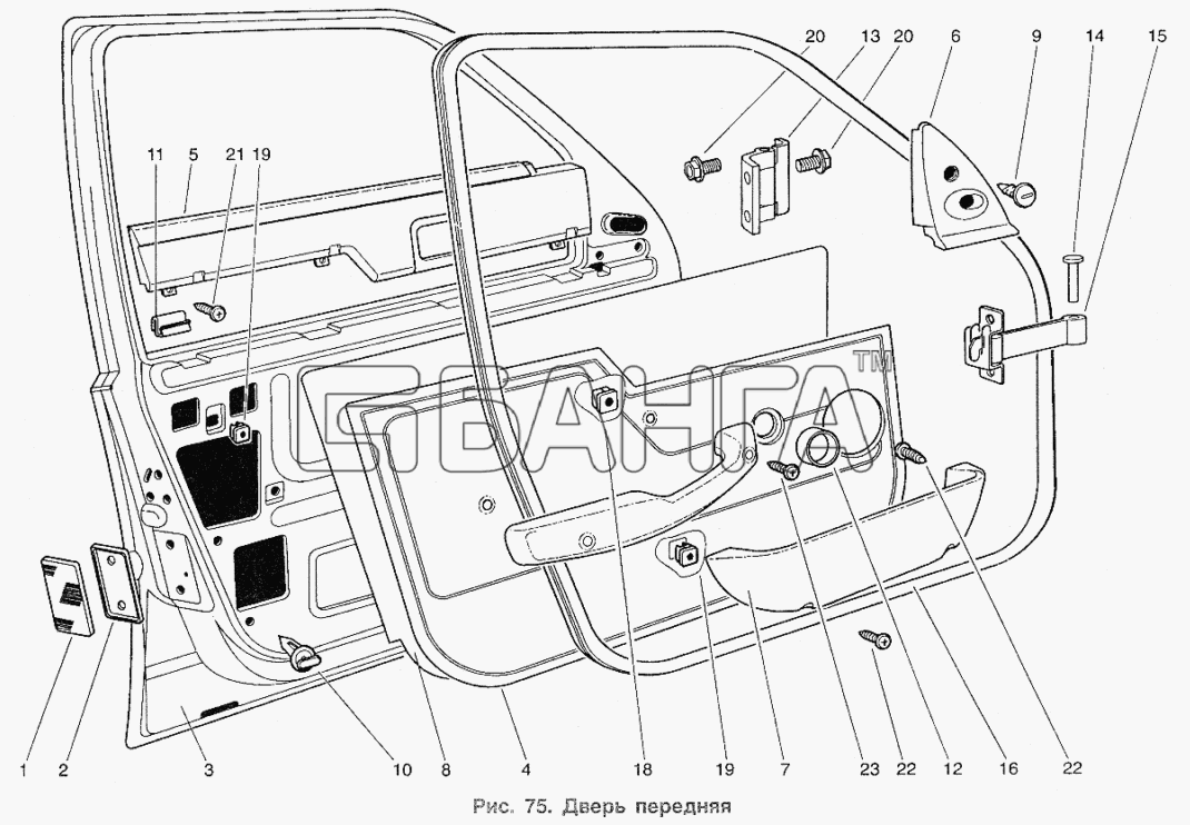 ИЖ ИЖ 2717 Схема Дверь передняя-162 banga.ua