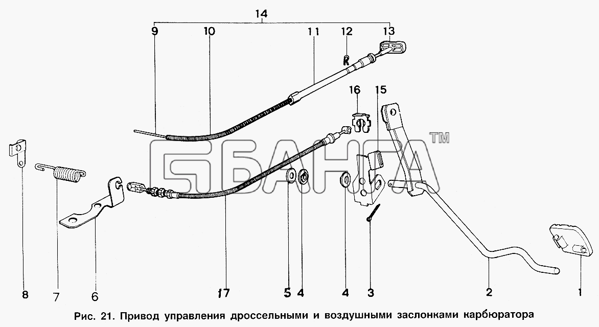 ИЖ ИЖ 2717 Схема Привод управления дроссельными и воздушными banga.ua