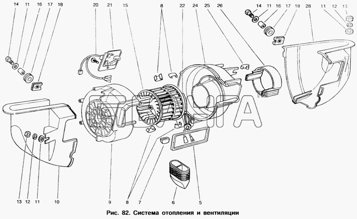 ИЖ ИЖ 2717 Схема Система отопления и вентиляции-174 banga.ua