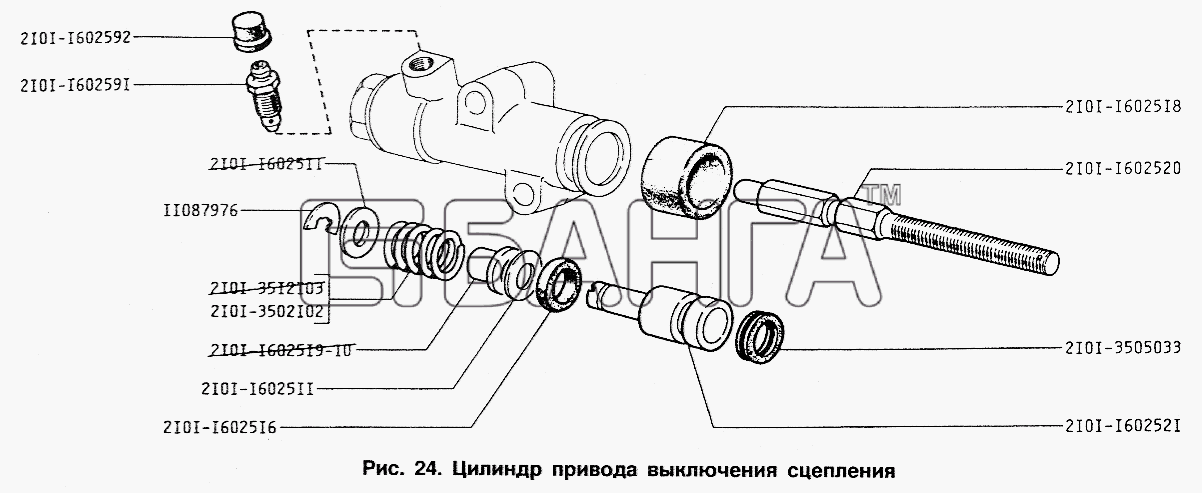 ИЖ ИЖ 2717 Схема Цилиндр привода выключения сцепления-71 banga.ua