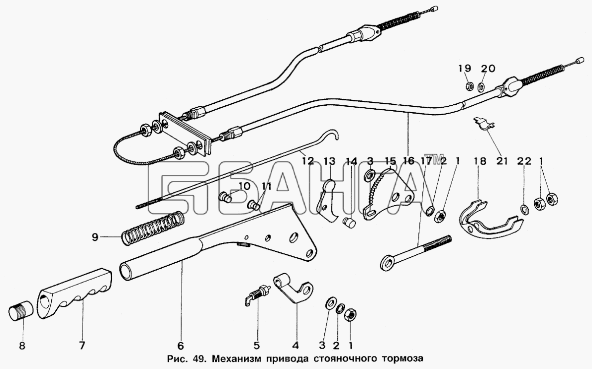 ИЖ ИЖ 2717 Схема Механизм привода стояночного тормоза-101 banga.ua