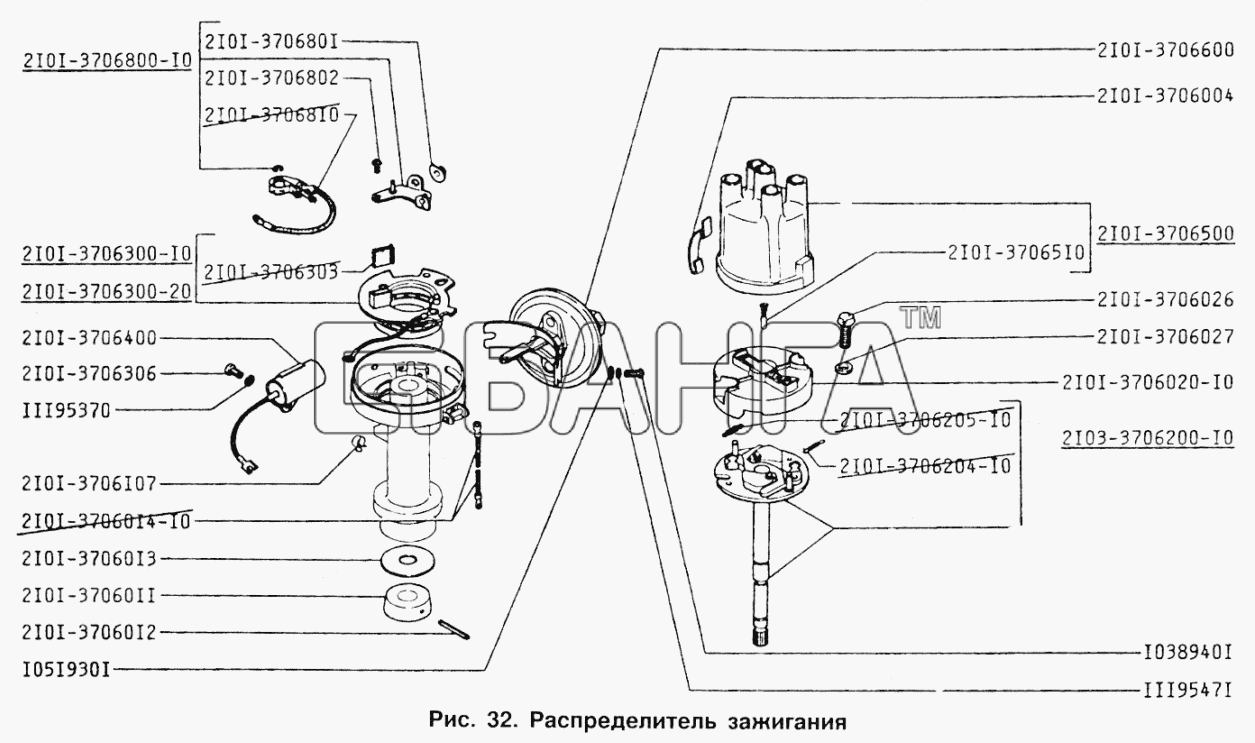 ИЖ ИЖ 2717 Схема Распределитель зажигания-113 banga.ua